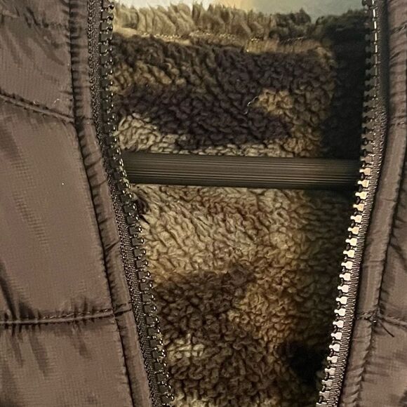 Eddie Bauer Kids Jacket Reversible Hooded Fleece Water-Resistant Boys Sz L Black - Picture 8 of 11